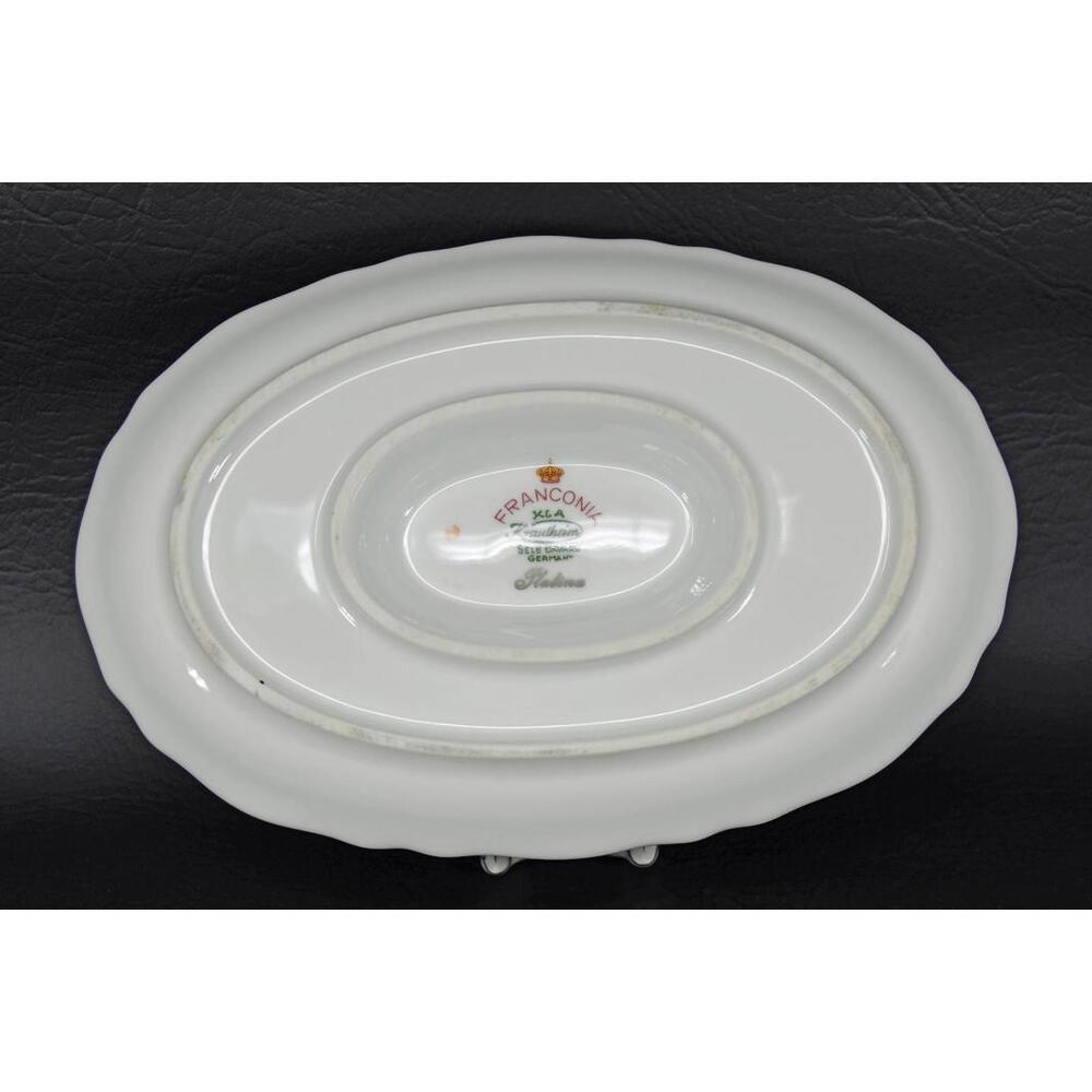 Vtg Franconia Krautheim Selb Bavaria Platina Gravy Boat Attached Service Plate - Picture 9 of 9